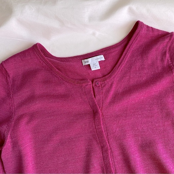 GAP Sweaters - GAP ULTRA SOFT MERINO WOOL SNAP FRONT CARDIGAN Pink S